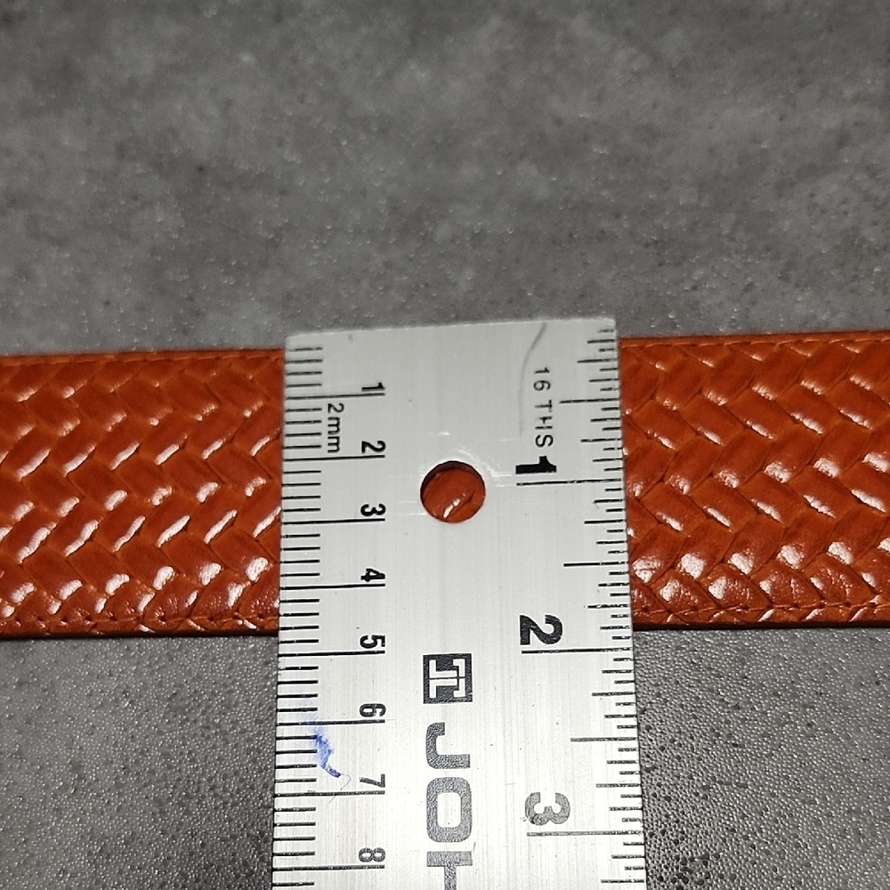Ports 1961 Vintage 90s Woven Calfskin Leather Belt Orange Boho XS/S - Picture 7 of 12